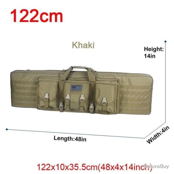 �tui double fusil Molle 32/48 pouces - 122cm Marron