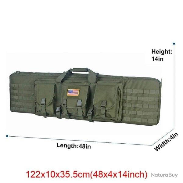 �tui double fusil Molle 32/48 pouces - 122cm Vert arm�e