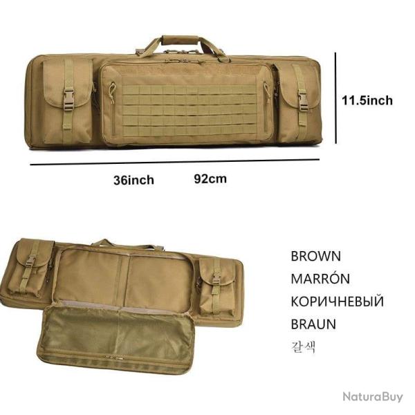 �tui fusil Molle verrouillable 46 " - Marron 36 pouces