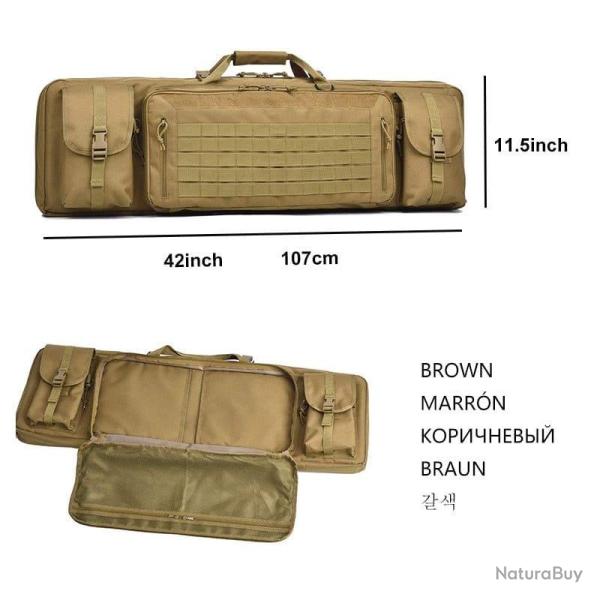 �tui fusil Molle verrouillable 46 " - Marron 42 pouces