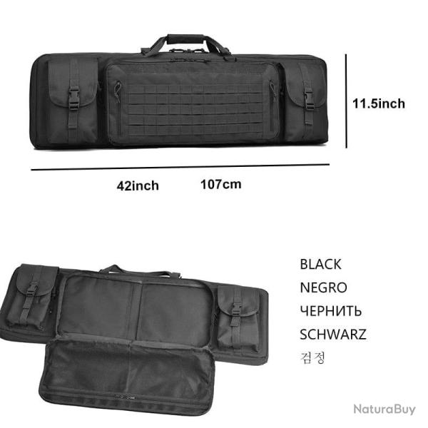 �tui fusil Molle verrouillable 46 " - Noir 42 pouces