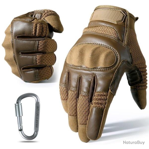 Gants cuir PU combat GOS Tactical Tan Coyote