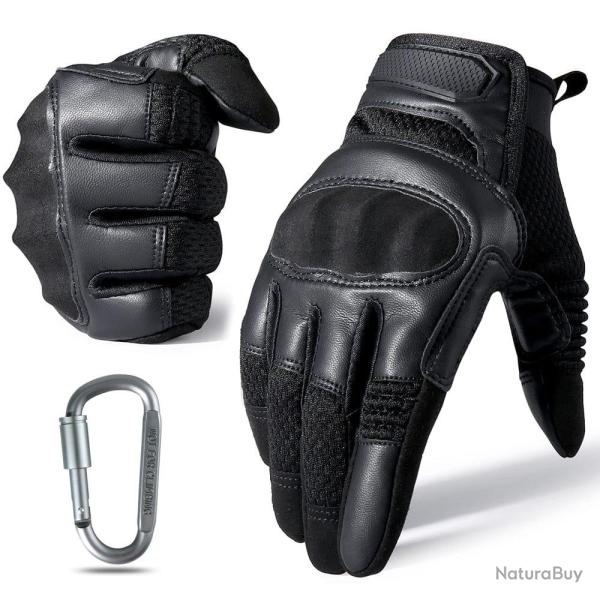 Gants cuir PU combat GOS Tactical Noir