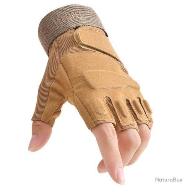 Gants demi doigt RecoilFlex Combat BattleWolf Tan