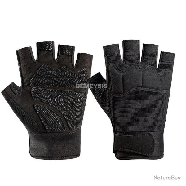 Gants demi doigt GhostGrip WSE Airsoft Noir