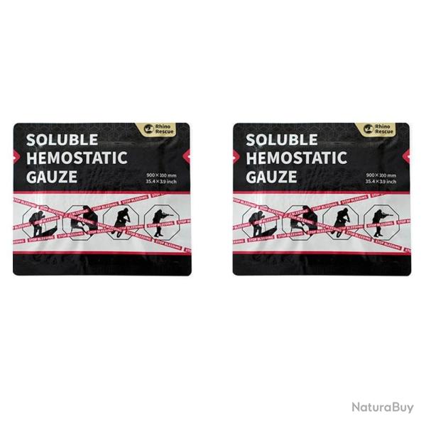 Gaze hmostatique soluble Rhino Rescue - 2 pc