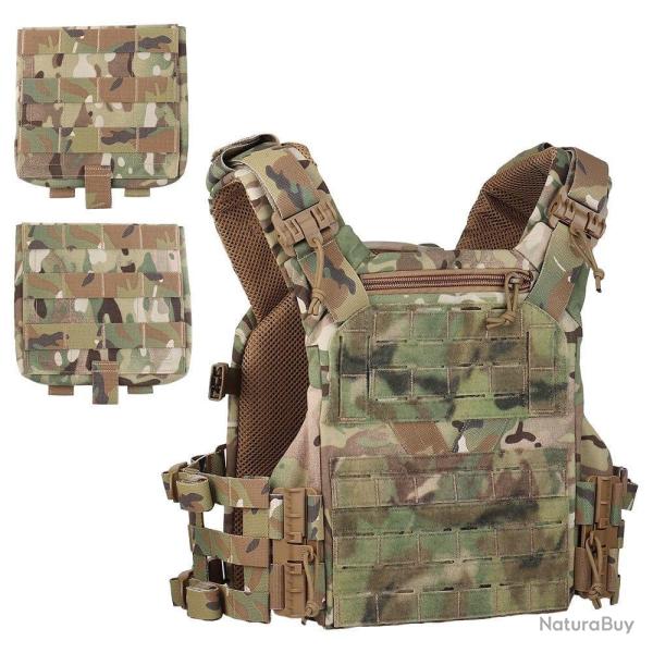 Gilet porte-plaque DulglaK19 d�gagement rapide - Multicam