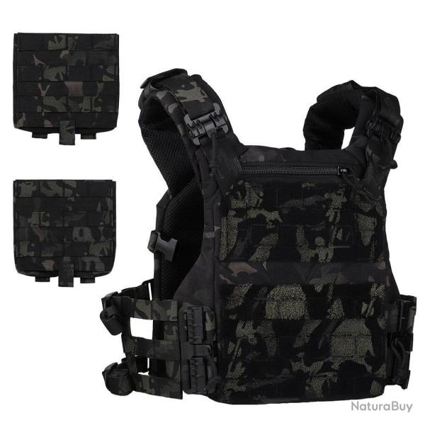 Gilet porte-plaque DulglaK19 d�gagement rapide - Multicam noir