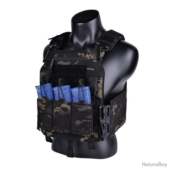 Gilet porte-plaque r�glable Molle EmersonGear - Multicam noir
