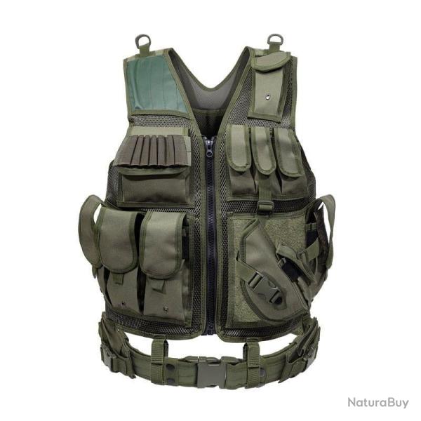 Gilet tactique combat r�glable FYS - Ranger Green