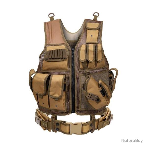 Gilet tactique combat r�glable FYS - Tan