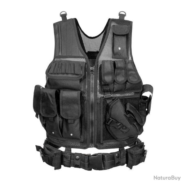 Gilet tactique combat r�glable FYS - Black