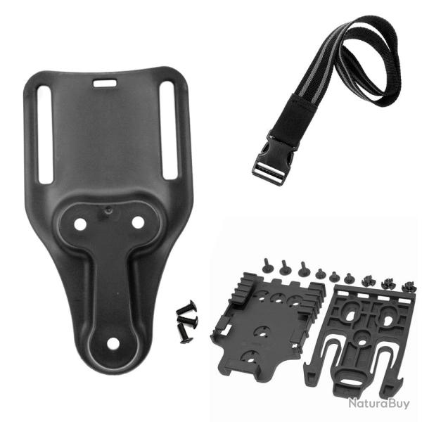 Holster cuisse BattleClaw Glock 17 19 22 QLS droitier - Kit QLS court - Noir