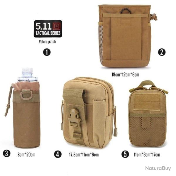 Kit organiseur Molle si�ge arri�re voiture - Ensemble-D1