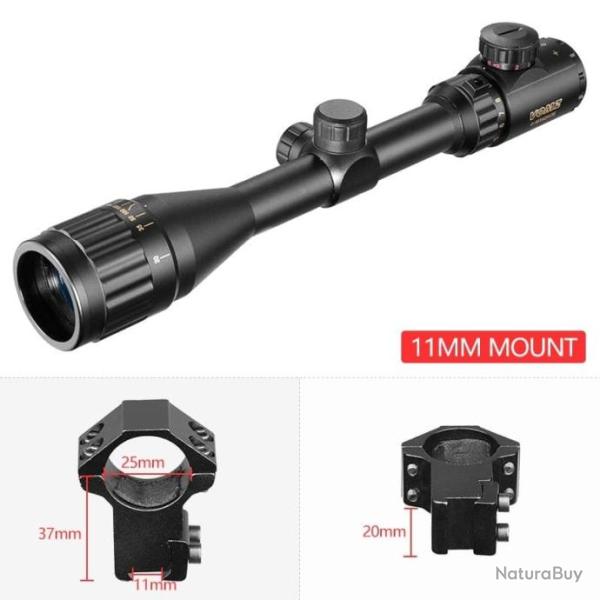 Lunette de vis�e 16x40 rouge/vert VOMZ - 11mm