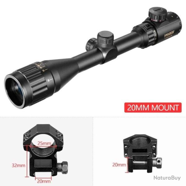 Lunette de vis�e 16x40 rouge/vert VOMZ - 20mm