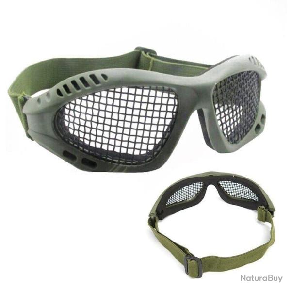 Lunettes protection FO filet m�tallique - Vert OD