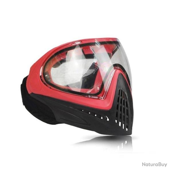 Masque int�gral anti-bu�e F005 FMA - Rouge - Noir (lunettes transparent)