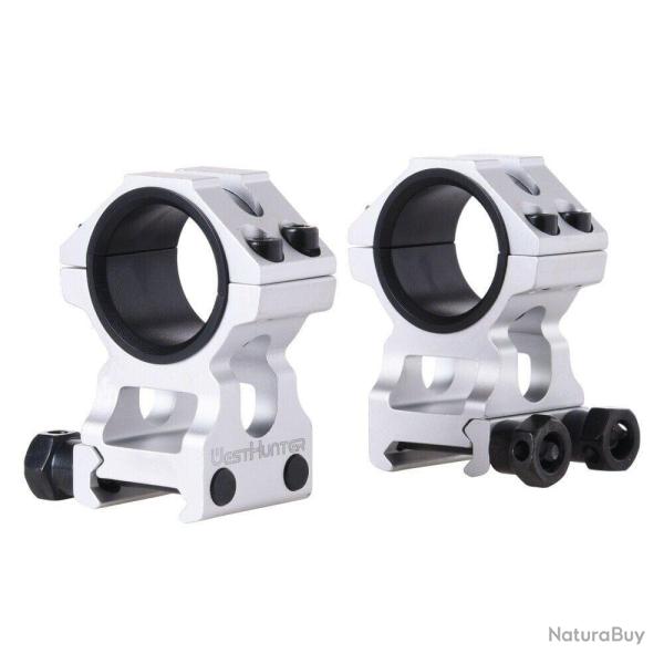 Montage lunette vis�e 25.4mm/30m Picatinny - Silver