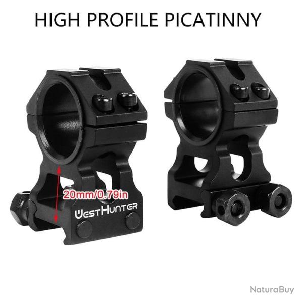 Montage lunette vis�e 25.4mm/30m Picatinny - Black