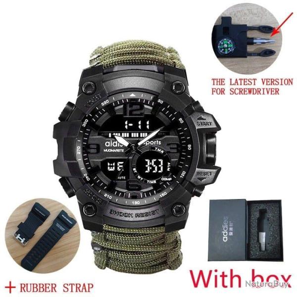 Montre num�rique ADDIES multifonction - Ranger green