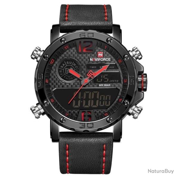 Montre num�rique LED NAVIFORCE WR noir/rouge