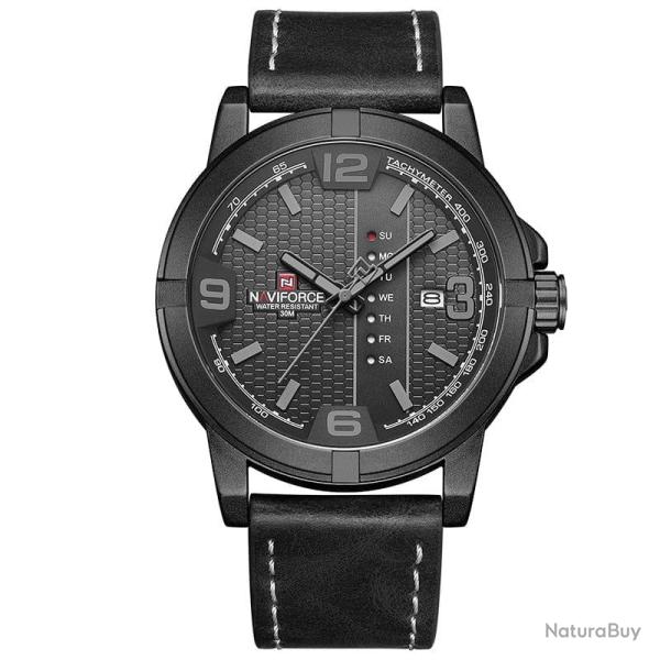 Montre Resistor �tanche NAVIFORCE cuir noir