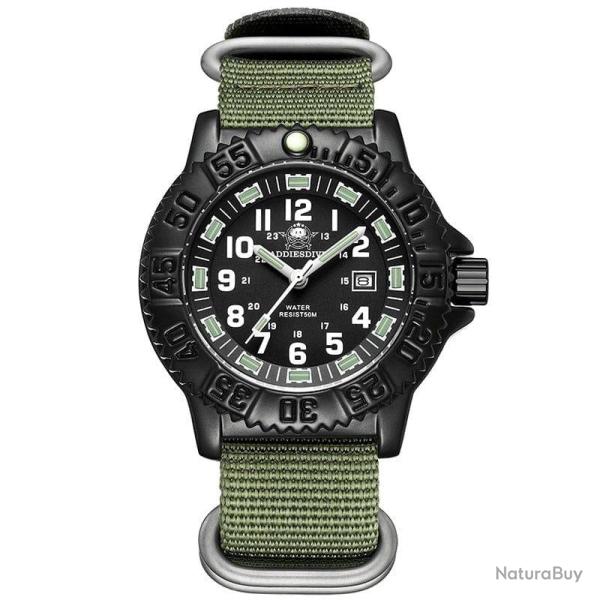 Montre tactique tube lumineux Nato ADI - Vert arm�e