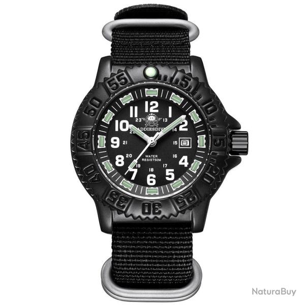 Montre tactique tube lumineux Nato ADI - Noir