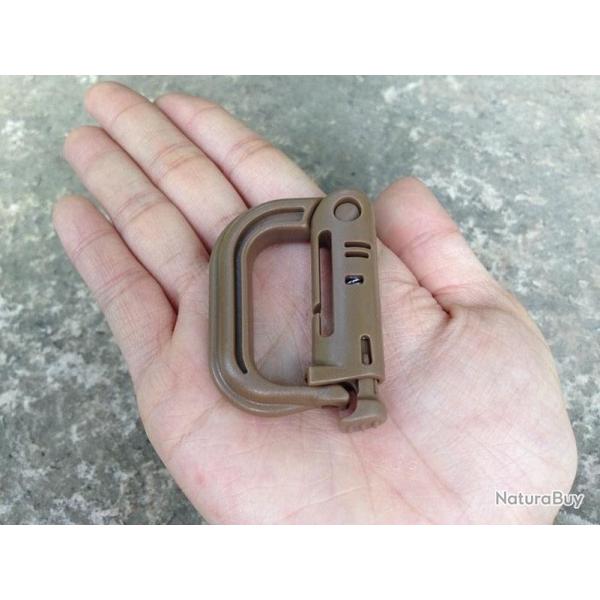 Mousqueton sac � dos MOLLE ITW  5pcs - Marron