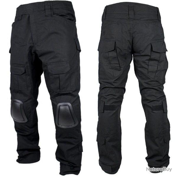 Pantalon militaire avec genouill�res BDU YOS noir