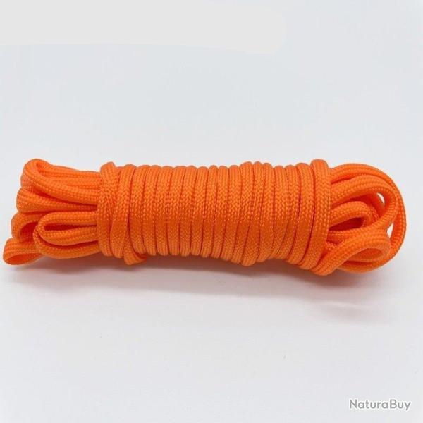 Paracorde survie 7 brins, 5-30 m�tres - Orange / 5M
