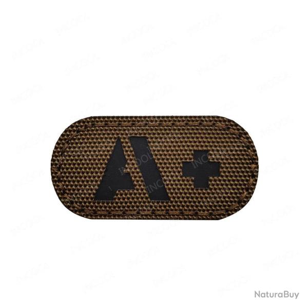 Patch A+ B+ AB O+ r�fl�chissant - Marron - Noir A+