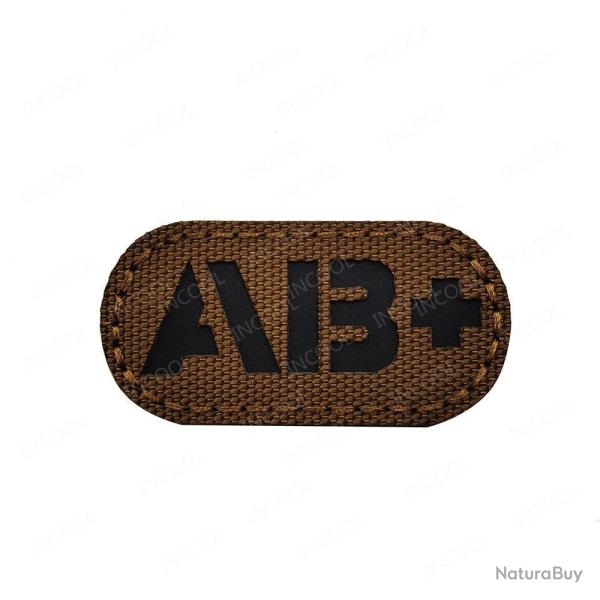 Patch A+ B+ AB O+ r�fl�chissant - Marron - Noir AB+