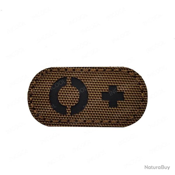 Patch A+ B+ AB O+ r�fl�chissant - Marron - Noir O+