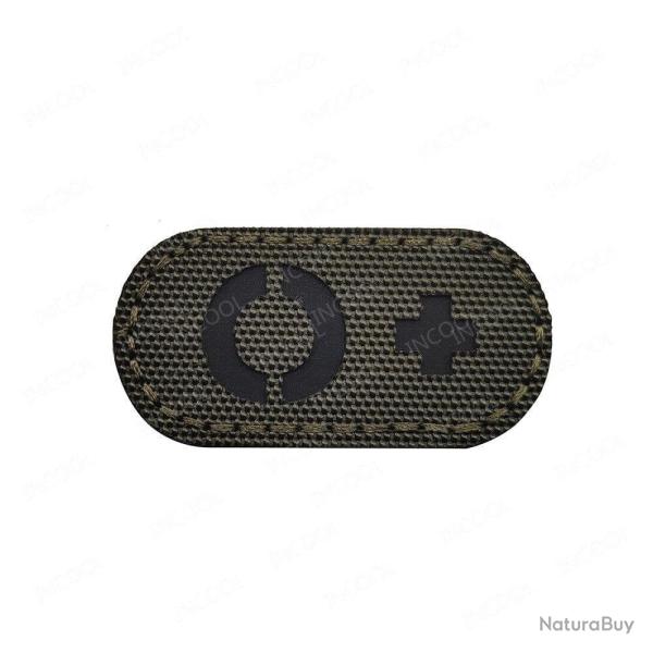 Patch A+ B+ AB O+ r�fl�chissant - Reflective Green O