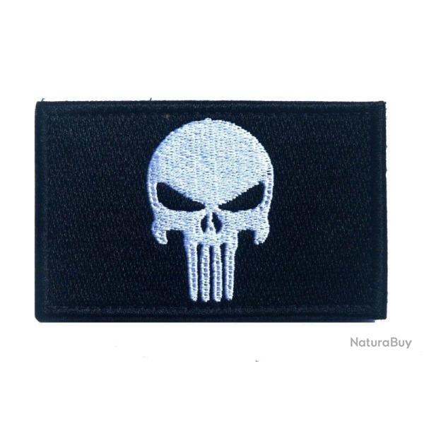 Patch broderie cr�ne 3D tiss� - Noir