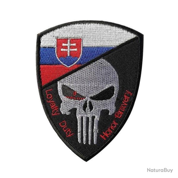 Patch cr�ne drapeau national 3D 7x9,5 cm - Slovaquie