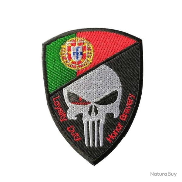 Patch cr�ne drapeau national 3D 7x9,5 cm - Portugal