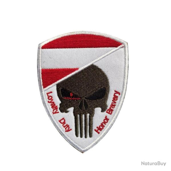 Patch cr�ne drapeau national 3D 7x9,5 cm - Austria