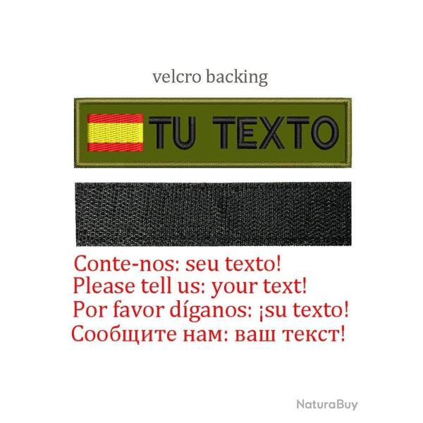 Patch drapeau nom personnalis� uniforme - Espagne -Velcro
