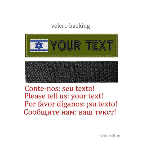 Patch drapeau nom personnalis� uniforme - Israel-Velcro