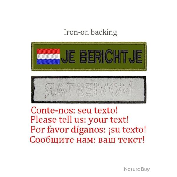 Patch drapeau nom personnalis� uniforme - Pays bas-Iron on