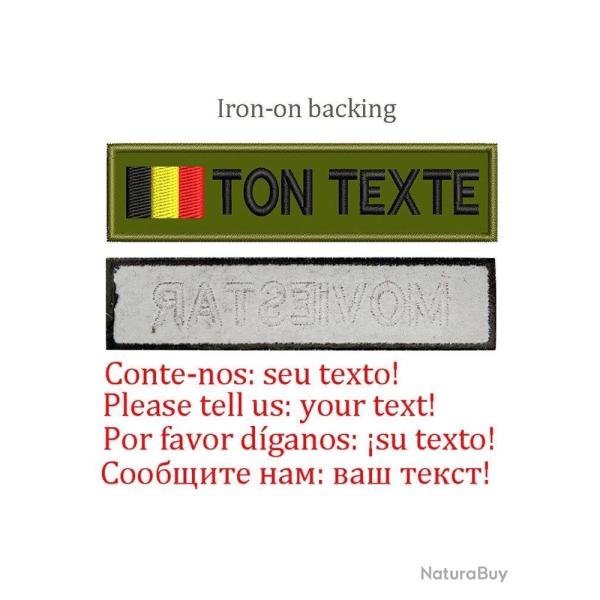 Patch drapeau nom personnalis� uniforme - Belgique-Iron on