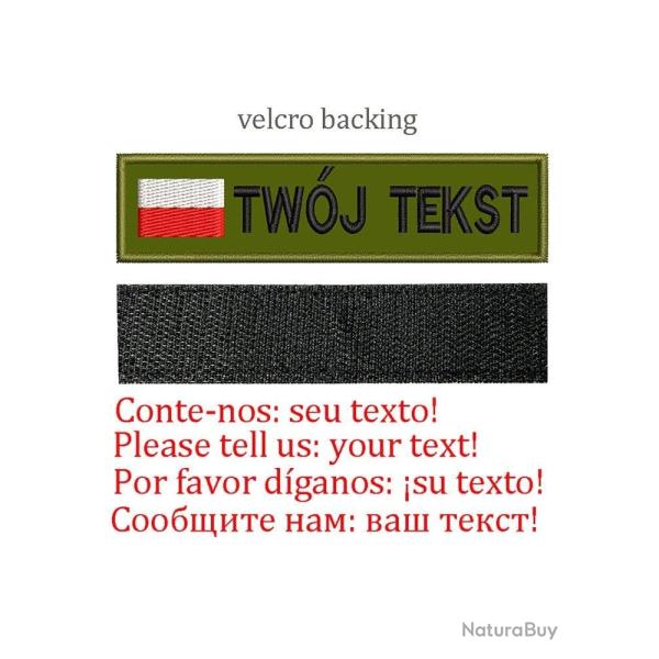 Patch drapeau nom personnalis� uniforme - Pologne-Velcro