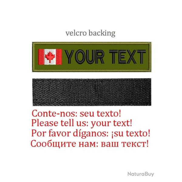 Patch drapeau nom personnalis� uniforme - Canada-Velcro