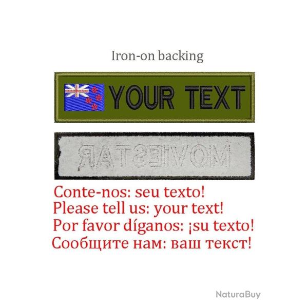 Patch drapeau nom personnalis� uniforme - Nouvelle Z�lande-Iron on