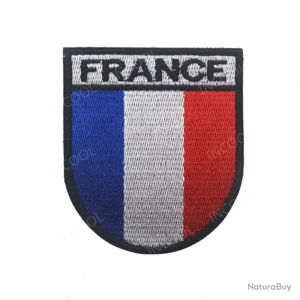 Patch �cusson drapeau Fran�ais 6,5 x 7,5 cm