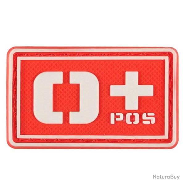 Patch groupe sanguin 3D PVC lumineux - O positif (rouge)