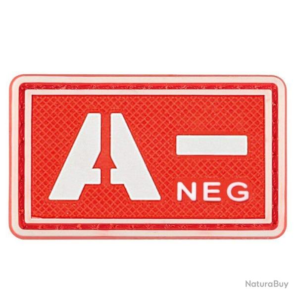 Patch groupe sanguin 3D PVC lumineux - A- n�gatif (rouge)